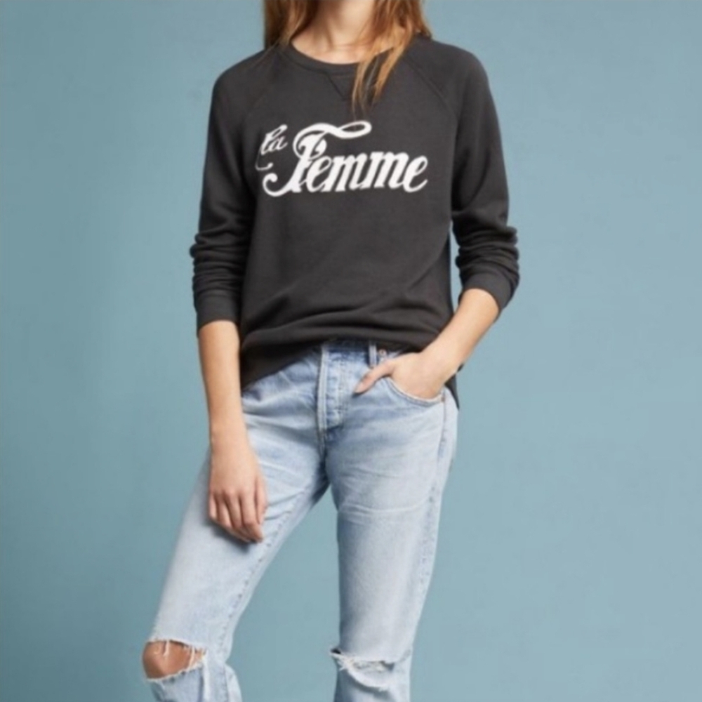 Anthropologie Black Cozy Sweatshirt - Picture 6 of 11